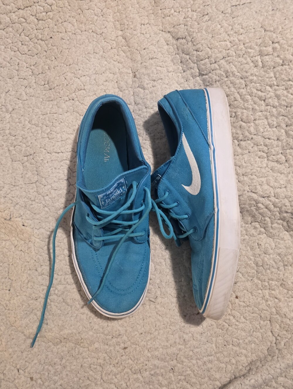 Nike SB Zoom Stefan Janoski Canvas Teal Blue Skate Shoes 333824-410 Mens Size 10